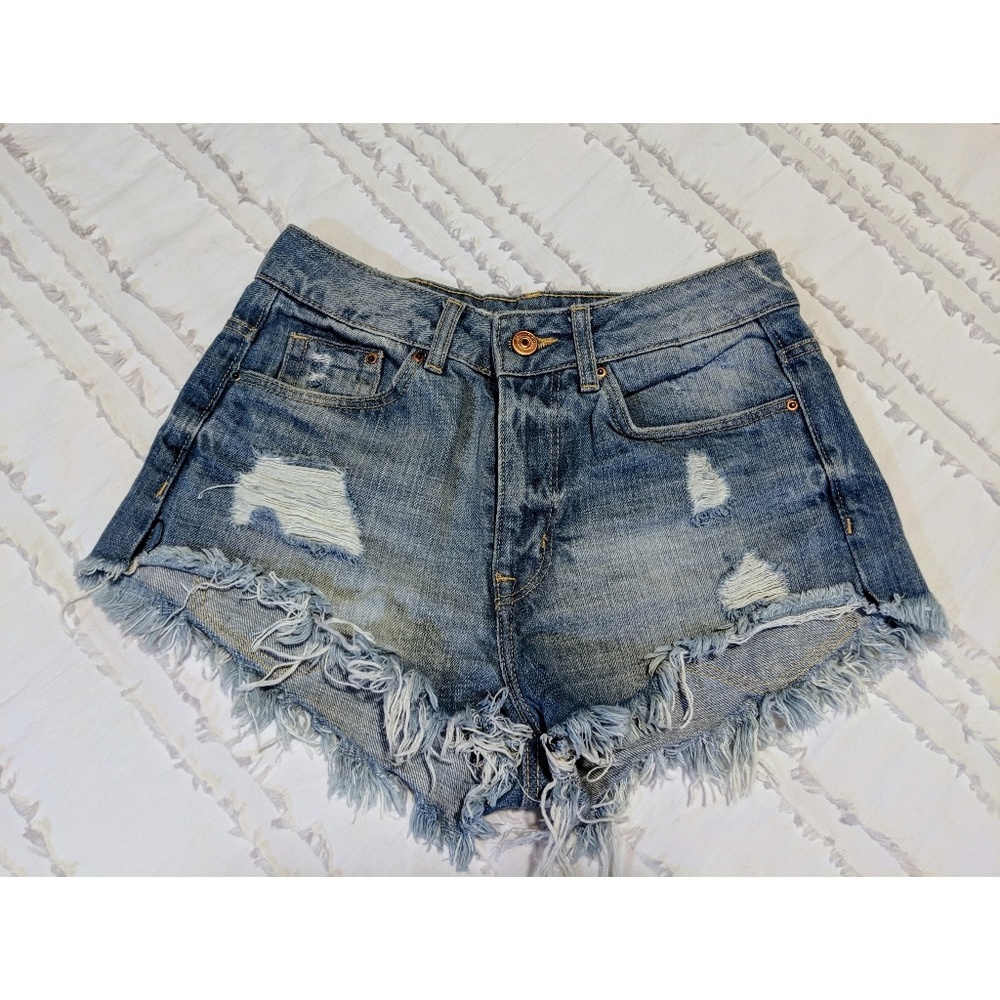 High-Waist Denim Shorts
